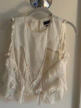 Isabel Marant Fringe Cream Top 36